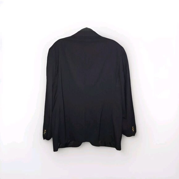 Alan Flusser Navy Blue or Black Sport Virgin Wool Blazer Jacket Gold Buttons 44R - Picture 9 of 15